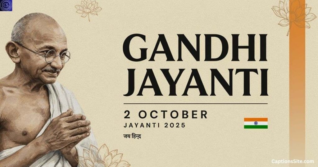 2 October Gandhi Jayanti Captions