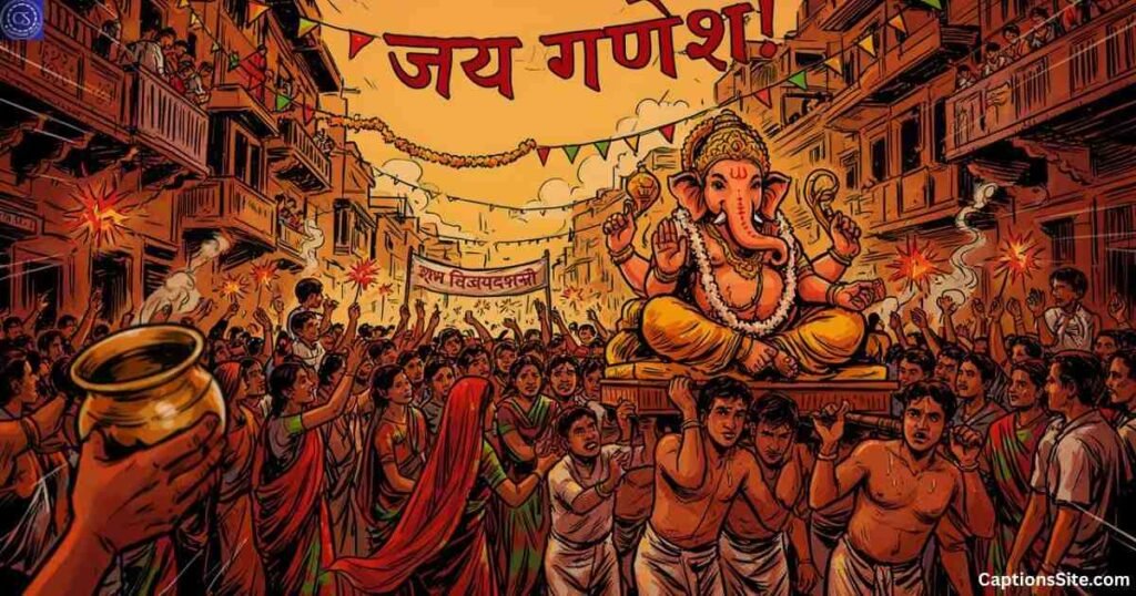 Ganesh Visarjan Captions in Marathi