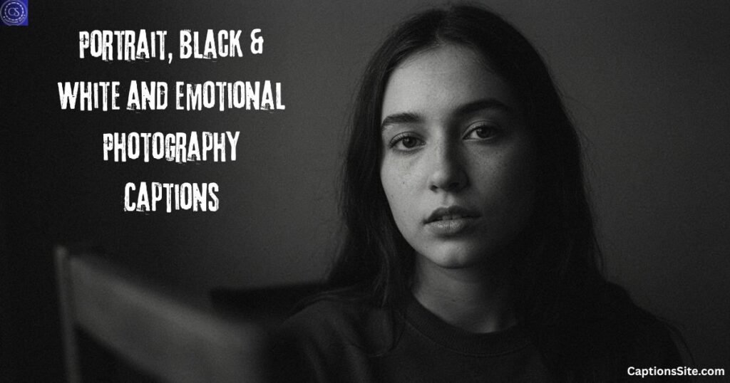 Portrait, Black & White and Emotional Photography Captions