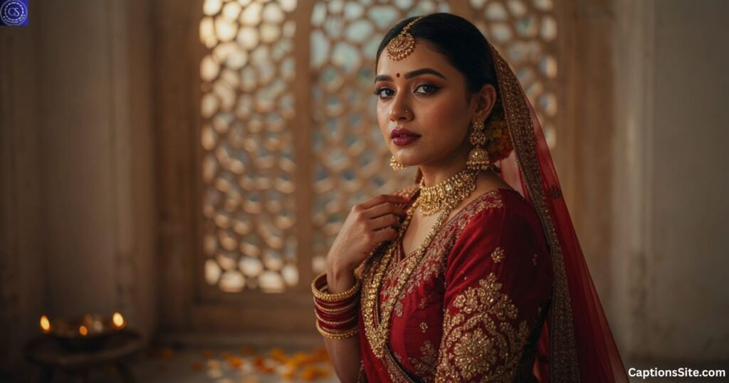Traditional and Desi Bridal Makeup Captions